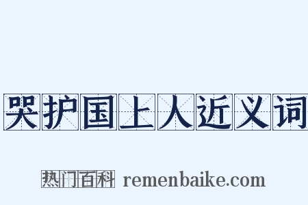 哭护国上人近义词是什么意思的图片
